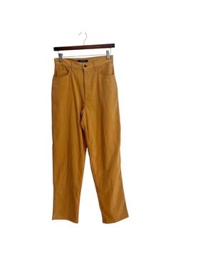 Bill Blass High-Waist Mustard Straight-Leg Pants
